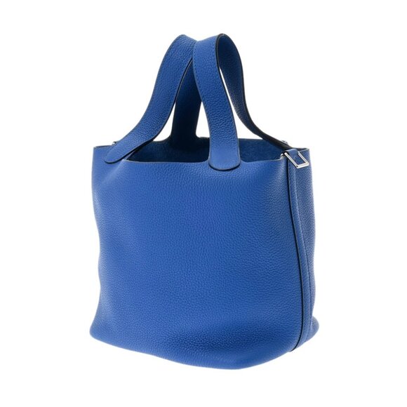HERMES Picotan Lock PM Bleu zellige hand bag - Picture 1 of 12
